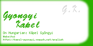 gyongyi kapel business card