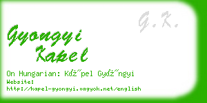 gyongyi kapel business card